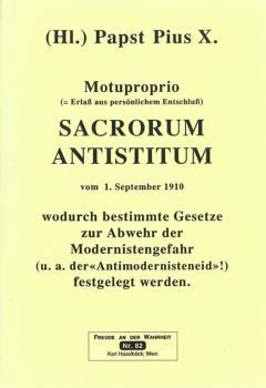 Motu proprio 'sacrorum antistitum' di San Pio X (1 set 1910)