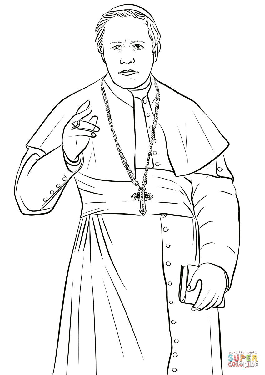 Disegno di Pio X da colorare